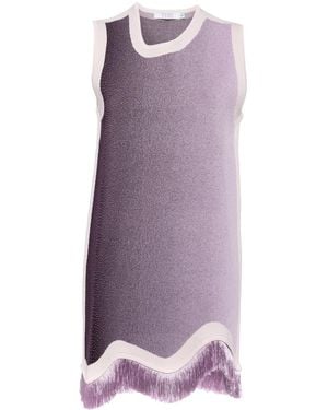 Ph5 Daisy Gradient-Print Fringed Dress - Purple