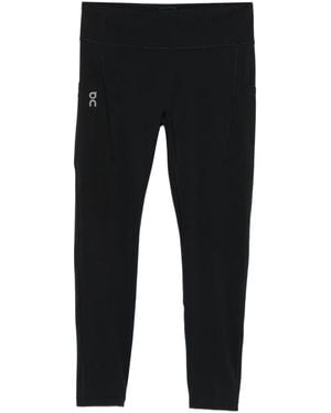 On Shoes Logo-Print Performance Leggings - Black
