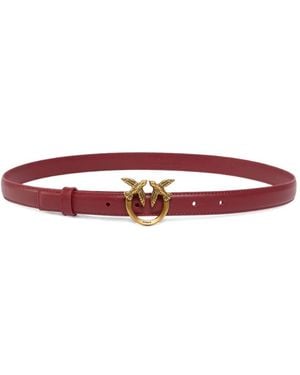 Pinko Love Birds Thin Leather Belt - Red