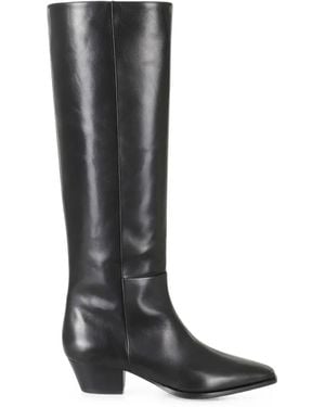 Aeyde Medea Pointed-Toe Knee-High Boots - Black
