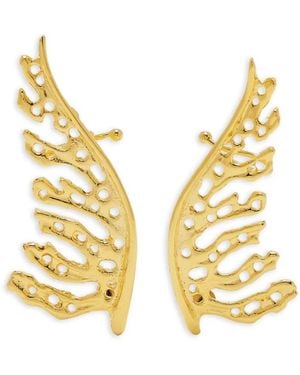 LYNYER Mystic Leaf Earrings - Metallic