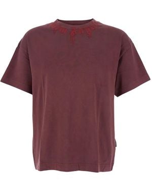 Palm Angels Neck-Logo T-Shirt - Purple