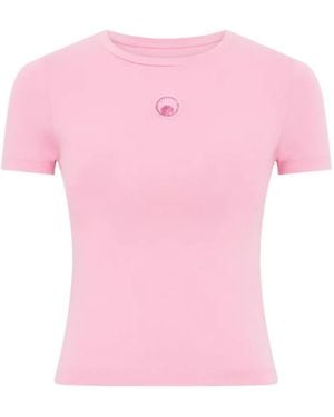 Marine Serre Pearl Logo Baby Fit T-Shirt - Pink