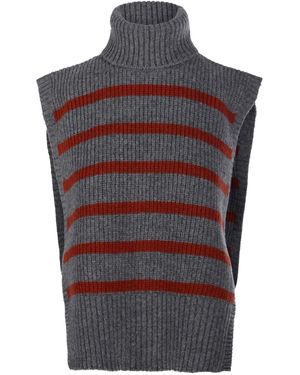DAVANTINO Turtleneck Striped Sweater - Red
