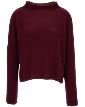 Lisa Yang Heavy-Knit Mock-Neck Sweater - Red