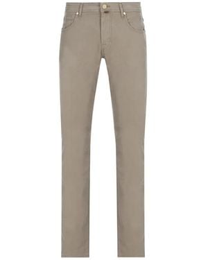 Jacob Cohen Logo-Patch Straight-Leg Pants - Gray