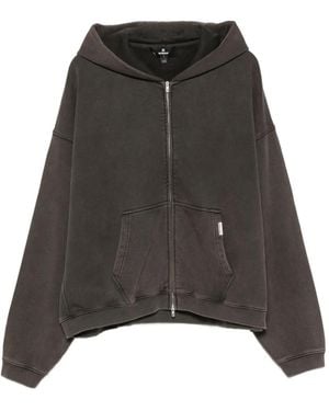 Represent Initial Zip-Up Cotton Hoodie - Black