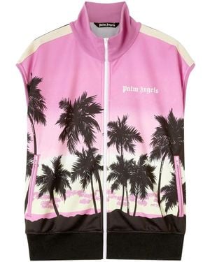 Palm Angels ジップアップ トップ - ピンク