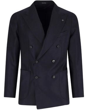 Tagliatore Double-Breasted Peaked-Lapels Blazer - Blue