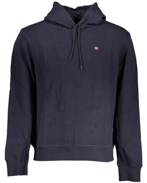 Napapijri Logo-Patch Drawstring Hoodie - Blue