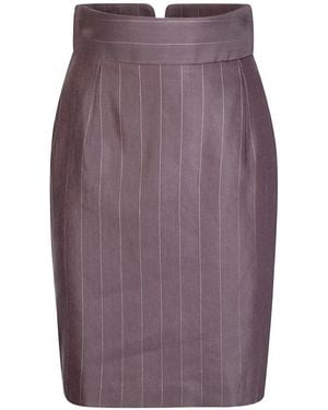 Tagliatore Pinstripe Pencil Skirt - Purple