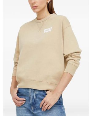 Levi's Crew-Neck Logo-Print Sweatshirt - Natural