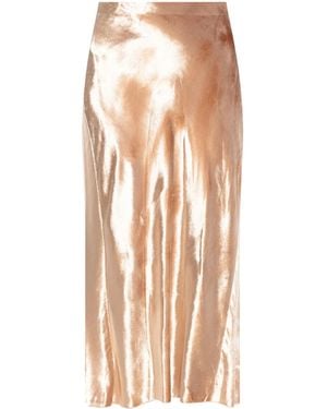 Tory Burch Velvet Midi Skirt - Natural