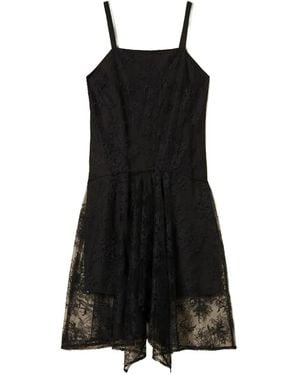 Twinset Lace-Overlay Midi Dress - Black