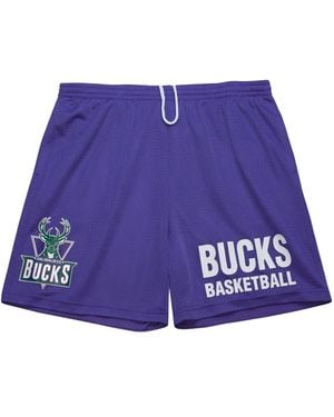 Mitchell & Ness X Milwaukee Bucks Hardwood Classics Gameday Shorts - Purple