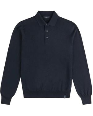 Fay Maglione Con Colletto Polo - Blu