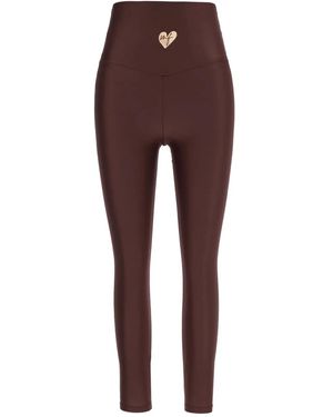 Monfusò Heart-Embellished Leggings - Red