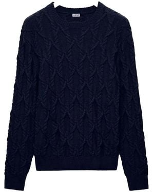 Loewe ケーブルニット セーター - ブルー