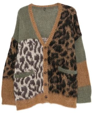 R13 Leopard-Print Cardigan - Brown