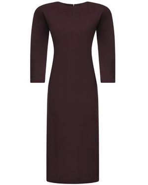 ANDAMANE Rear-Slit Long-Sleeve Dress - Purple