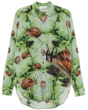 The Artistylist Snail-Print Shirt - Green