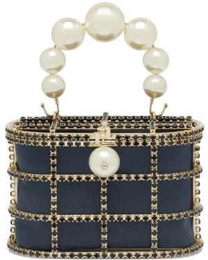 Rosantica Mini Holli Pearl-Embellished Mini Bag - Blue