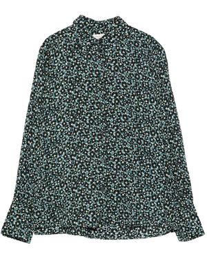 Marc O' Polo Floral-Print Button-Down Shirt - Green