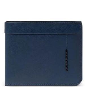 Piquadro Portemonnaie Aus Gekörntem Leder - Blau