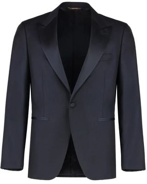 Canali Peak-Lapel Wool Suit - Blue