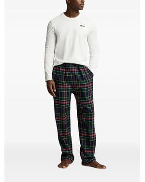 Polo Ralph Lauren Plaid Flannel Pyjamas Set - White
