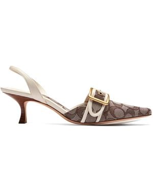 COACH Margot Buckle-Detail Sandals - Brown