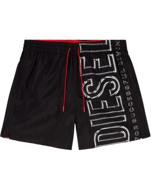 DIESEL Logo Swim Shorts - Black