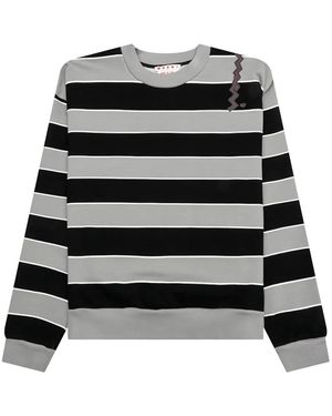 Marni Striped Logo Sweatshirt - Black