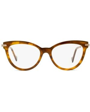 Moncler Tortoiseshell-Effect Cat-Eye Frame Glasses - Brown