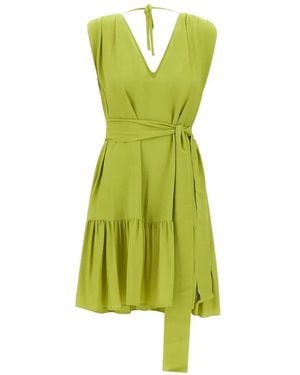Kaos V-Neck Tie Dress - Green