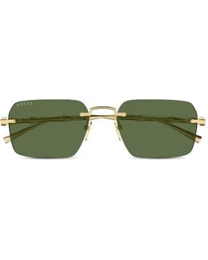 Gucci Lunettes De Soleil À Monture Rectangulaire - Green