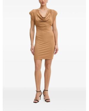 Fracomina Cowl-Neck Mini Dress - Natural