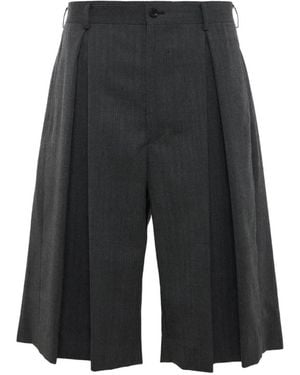Comme des Garçons Pleated Wide-Leg Shorts - Grey