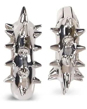 ALAN CROCETTI Spike-Embellished Hoop Earrings - White