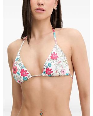 Liu Jo Printed Triangle Bikini Top - White