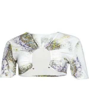 Christopher Esber Haut De Bikini Imprimé - Blanc