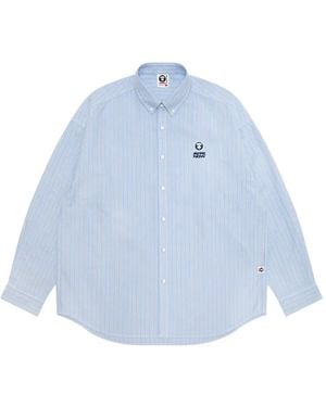 Aape By A Bathing Ape Overhemd Met Geborduurd Logo - Blauw