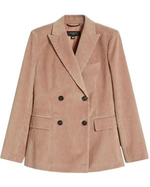 Weekend by Maxmara Corduroy Double-breasted Blazer - ナチュラル