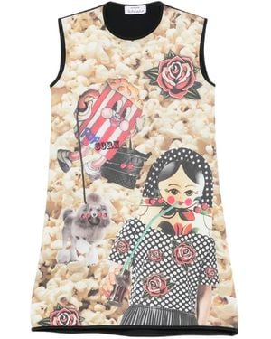 The Artistylist Popcorn-Print Sleeveless Mini Dress - White