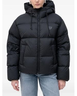 HUGO Hooded Padded Jacket - Black