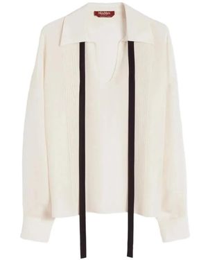 Max Mara Colono Bow-Collar Shirt - White