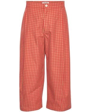 Henrik Vibskov Open Dart Checked Trousers - Red