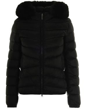 Colmar Quilted Fur-Trimmed Down Jacket - Black