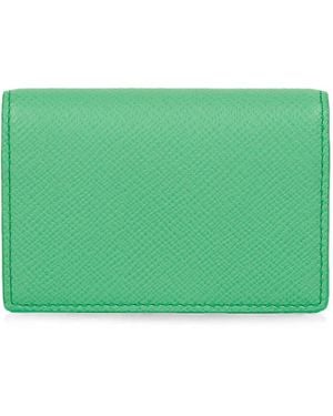 Smythson Snap-Closure Bi-Fold Card Holder - Green