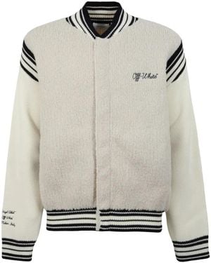 Off-White c/o Virgil Abloh Bouclé Varsity Jacket - Grey